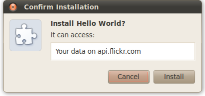 权限提醒:'It can: Access your data on api.flickr.com'