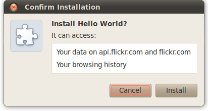 权限提醒:'It can: Access your data on api.flickr.com and flickr.com; Read and modify your browsing history'