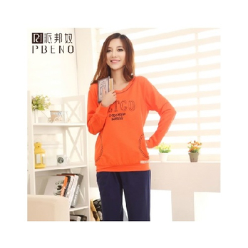 派邦奴女士<em>外穿</em>家居服棉质<em>睡衣女</em>秋<em>纯棉</em>长袖套