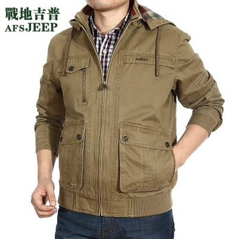 <em>秋冬装</em>afs jeep男士<em>夹克</em> 纯棉宽松<em>男外套</em> 战地吉
