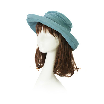 PSstyle2014新款女士遮阳帽布帽素锦 蓝色 - 帽