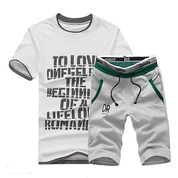 都市频道 夏装热卖 短袖T恤<em>男短裤套装</em> 圆领T恤