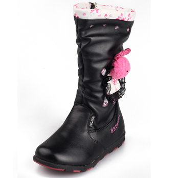 ABC 新款儿童鞋<em>女鞋小童</em>加绒皮靴 包帮可爱娃