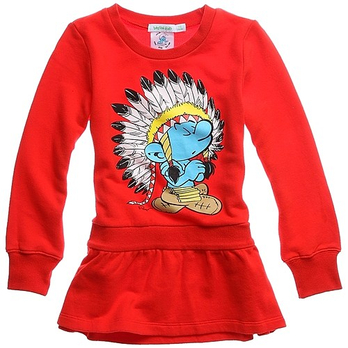 bossini kids <em>女童</em>蓝精灵印花长款<em>卫衣</em>9403430