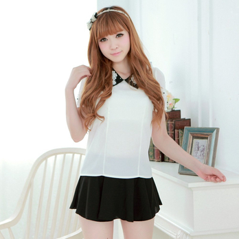 Mumu Home 春装小香风ol气质<em>雪纺套装</em>短袖T