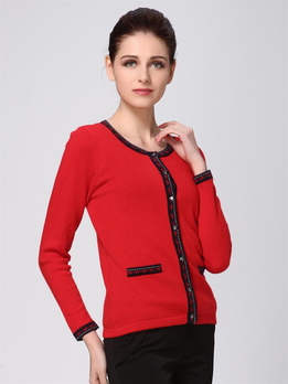 圣雪绒13Q4 100%山羊绒<em>女圆领开衫</em>1126710