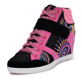 恋上舞 内增高鞋 秋季新款隐形厚底休闲女鞋 高