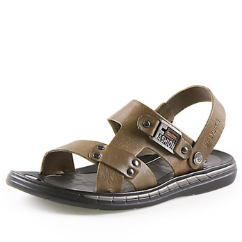 巴利世家 夏季韩版时尚真皮凉鞋 沙滩休闲潮流