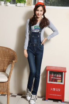 赫薇 牛仔背带裤 牛仔<em>短裤</em> 女 韩版修身显瘦 吊