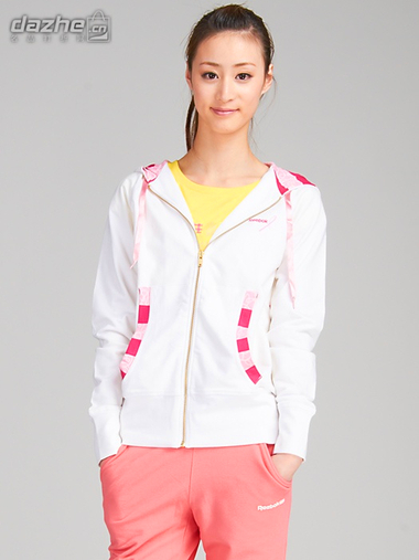 <em>reebok锐步 女</em> 粉色红丝带妇女节 连帽茄克衫