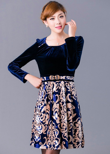 韩洛浠 2013秋装新款<em>妈妈</em>装<em>冬装裙子</em>女装欧美