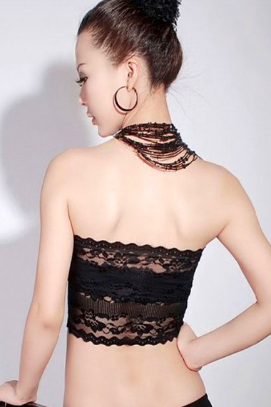日系蕾丝超薄款抹胸内衣<em>透明</em>透视防走光裹胸无