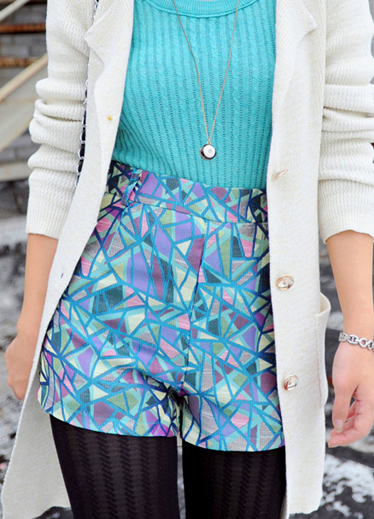 minzi 欧美英伦宫廷<em>复古</em>绸缎刺绣<em>高腰西装短裤</em>