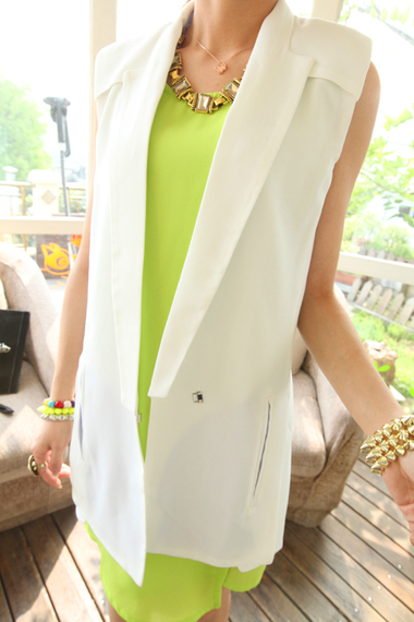 013夏新韩版 高级定制剪裁显瘦<em>西装马夹外套</em> 