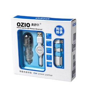 OZIO 奥舒尔品牌 三合一带USB 伸缩线车载充