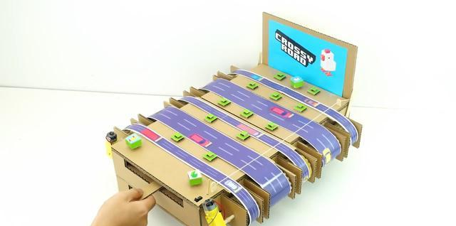 教你学会如何用纸板制作好玩的过马路游戏机,