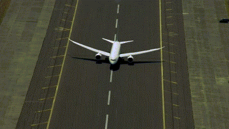 飞机触地后迅速拉起右转,进行复飞.