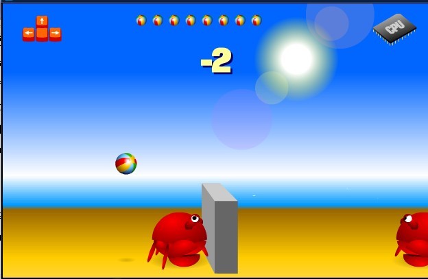 螃蟹沙滩排球(单人)小游戏