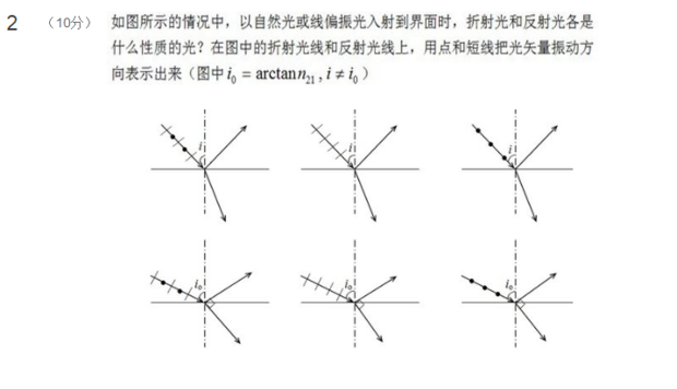 如图所示的情况中,以自然光或线偏振光入射到