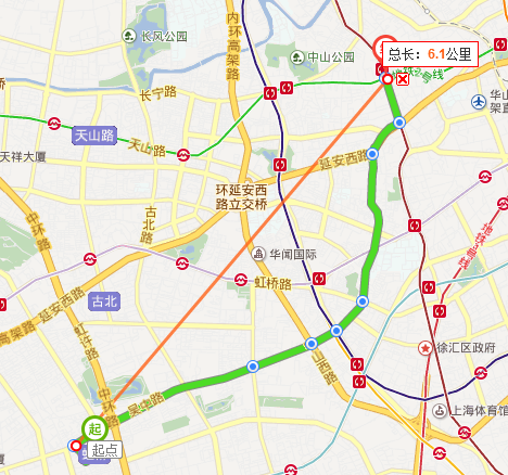 上海市地图查虹梅路2669弄到江苏路与愚园路