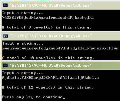 c语言 输入一个字符串,统计这个字符串的元音字