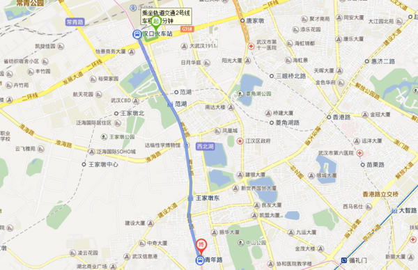 汉口火车站到青年路长途汽车站怎么走?坐多少