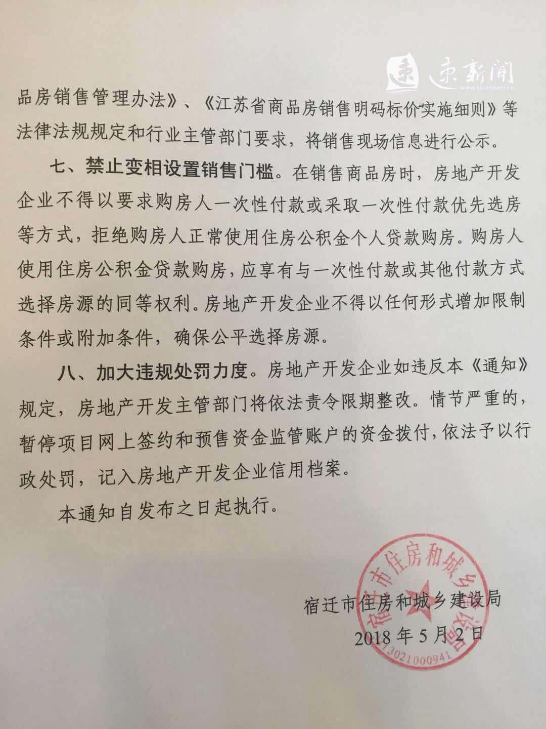 买房人注意!宿迁新出台\＂房八条\＂加强商品房销售管理