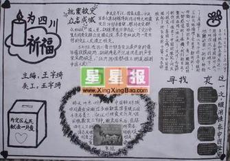 防地震火灾手抄报图片