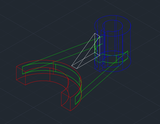CAD里3D建模怎么画两个圆柱之间厚度为5的