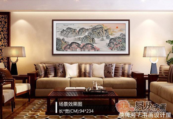 情趣商店漫画墙挂画好?山水画让你的v情趣客厅人偶背景沙发图片