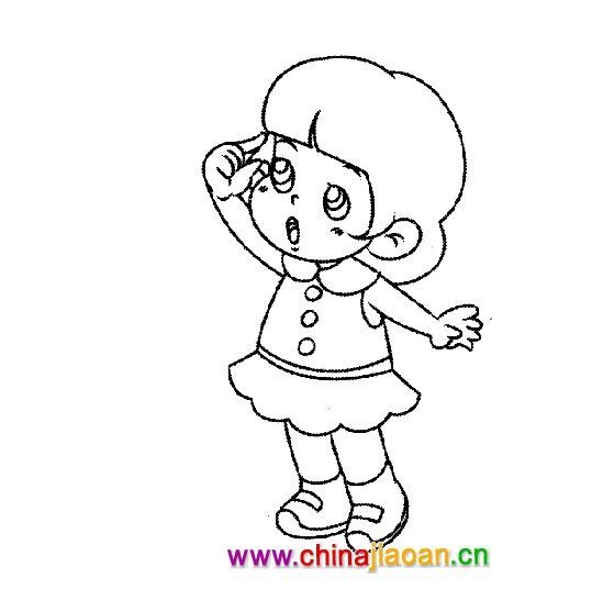 有这一种可爱女孩简笔画的请发给我,做手抄报