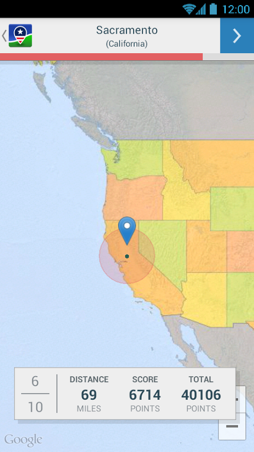 US States Geography Quiz Game截图2