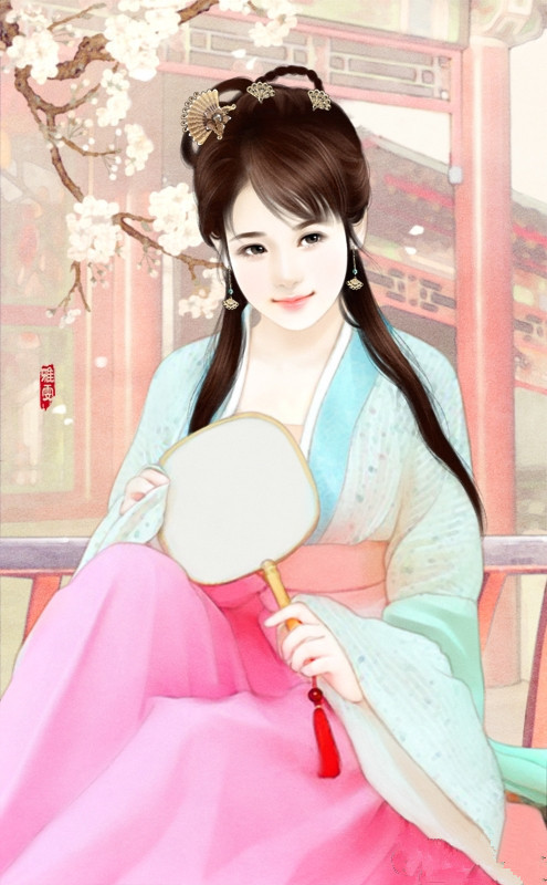 求古代美女丹青图图片
