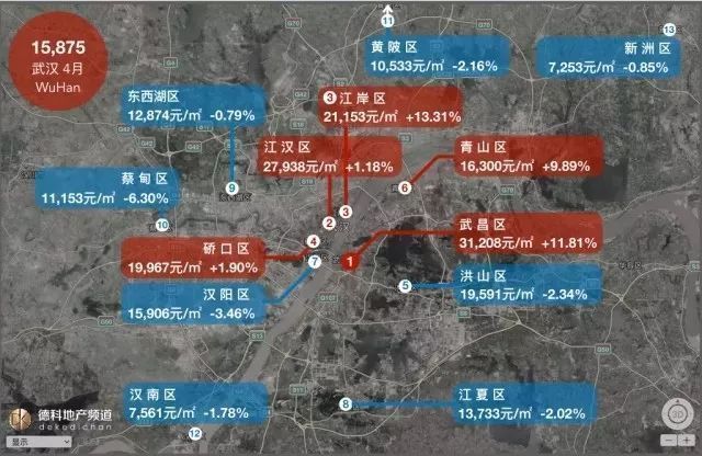 4月全国18座热门城市房价地图出炉,重庆房价11842元\/㎡