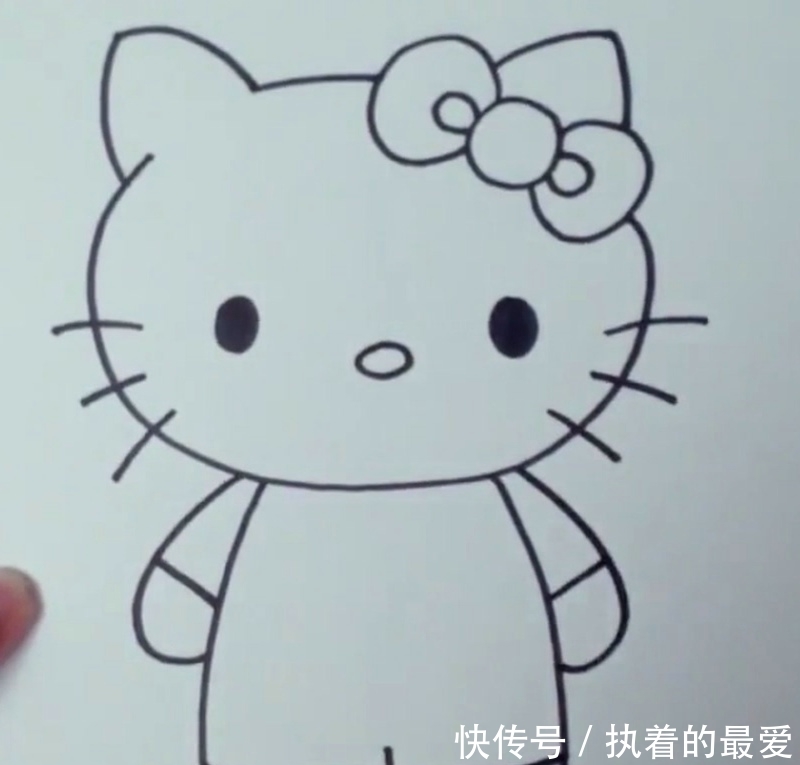 简笔画:Hello Kitty,简单的凯蒂猫画法,绘画早教