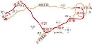杭黄高铁穿越浙江,安徽两省,是长三角城际铁路网延伸,沿途将名城(杭州