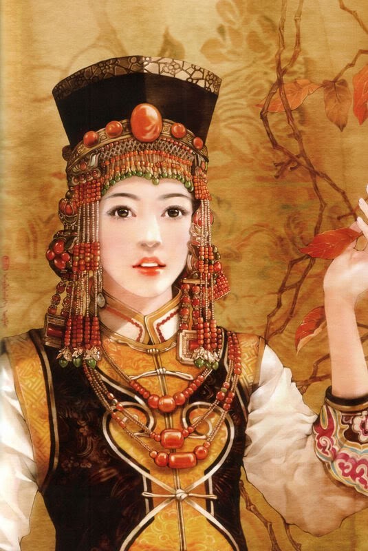 少数民族美女图之蒙古族、回族、苗族、傣族
