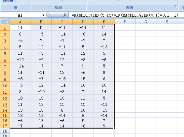 EXcel编程随机偏差值怎么才能控制到(+5~+15