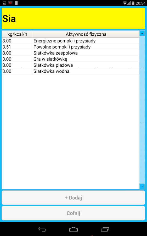 Kalkulator spalania kalorii截图8