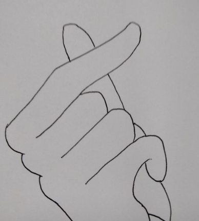 比心手势的简笔画法