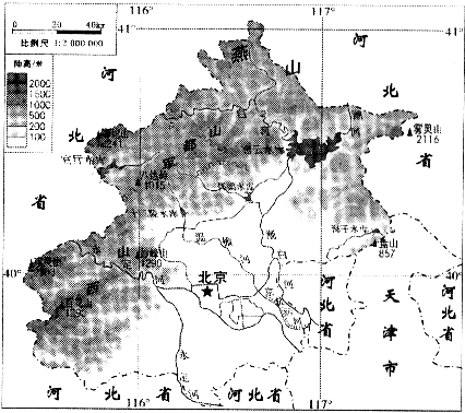 山脉地形图北京地形分布图北京河流 高清山区地形图北京水系图北京