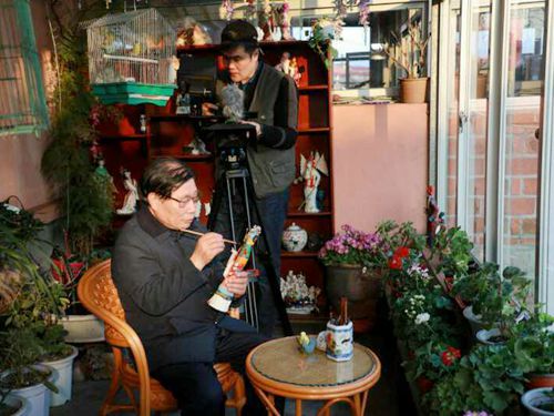 孤山镇拍摄杏花节旅游宣传片