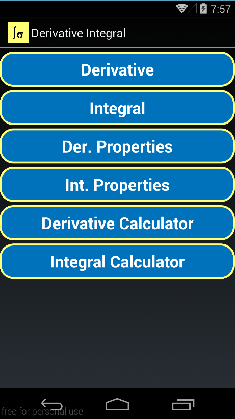 derivative integral formula