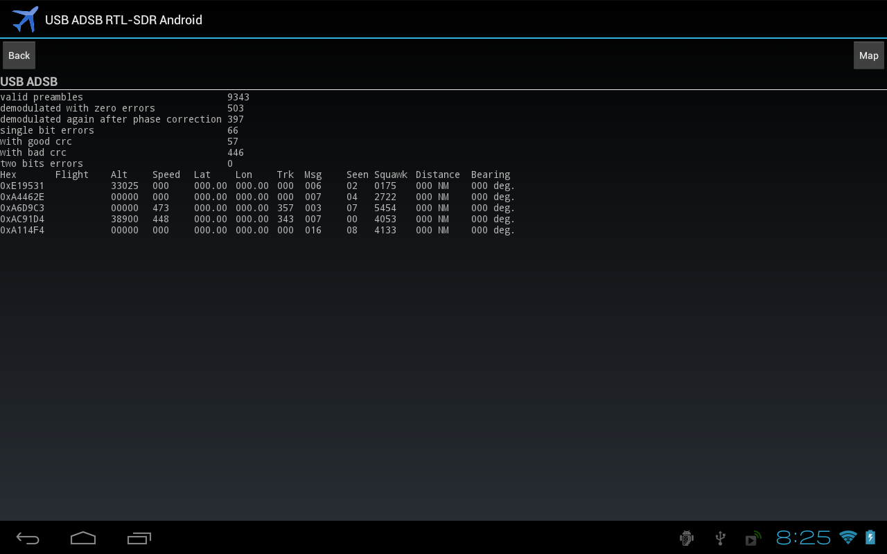 ADS-B on USB SDR RTL截图3
