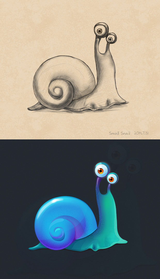 蜗牛的画法