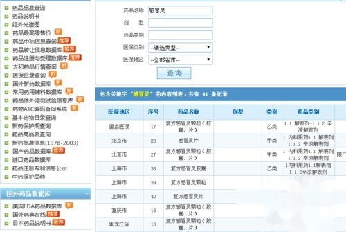 医保药品目录查询