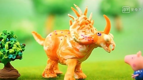 白白侠魔法粘土 小猪佩奇找到恐龙蛋变出大恐龙
