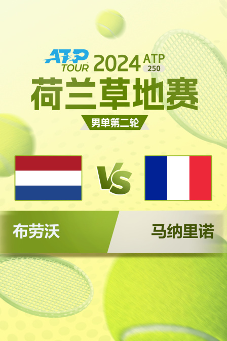 2024ATP250荷兰草地赛 男单第二轮 布劳沃VS马纳里诺 海报