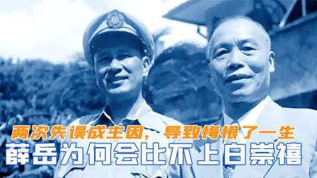 趣谈文史 薛岳为何比不上白崇禧？两次失误成为主因，导致自己悔恨了一生