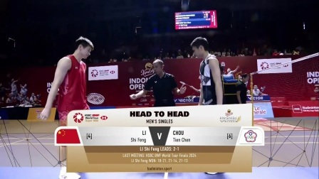 【全场回放】周天成2-1李诗沣 2025印尼羽毛球公开赛 男单1/4决赛